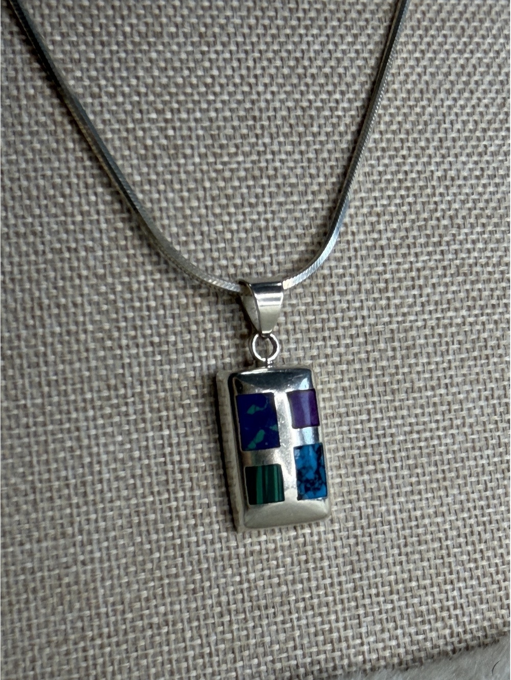 Retired Silpada S0075 925 Malachite Sugilite Turquoise Azurite Pendant